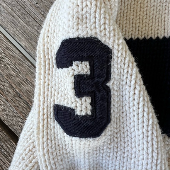 Polo Ralph Lauren Y2K Stripe Knit Cardigan Number Patch Full Zip 18 Mo FLAW - Picture 5 of 9